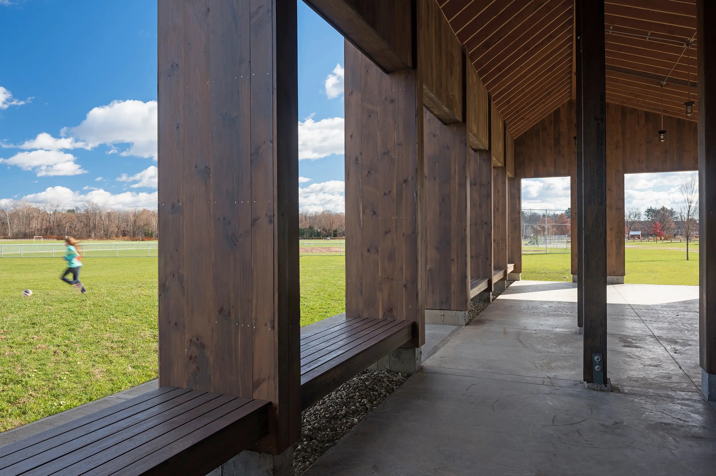 Morgan Architecture open barn modern simple built in benches